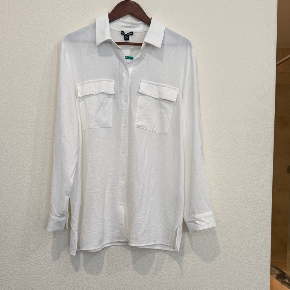 Hilary Radley White Button Down Shirt
